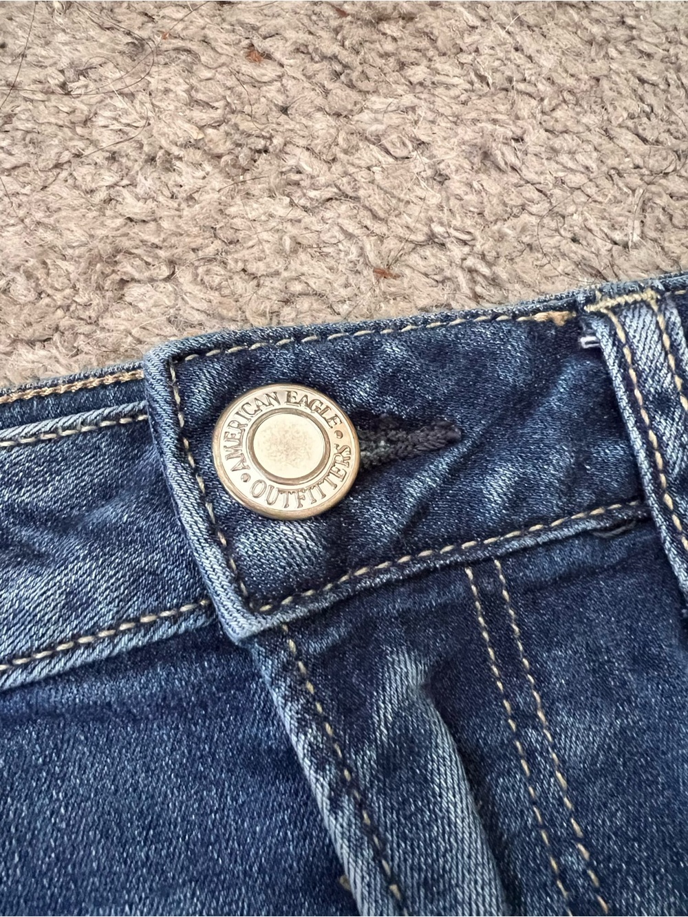 American Eagle Outfitters Super Hi-rise Shortie Distressed Denim Cutoff Shorts - Picture 8 of 8